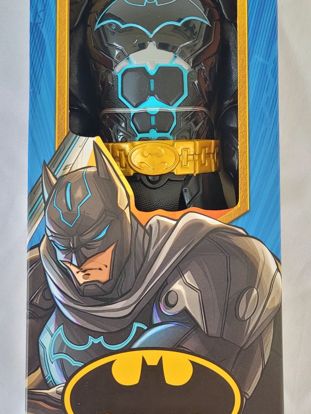 DC Batman Black Figure with Gold Belt and Blue Accents